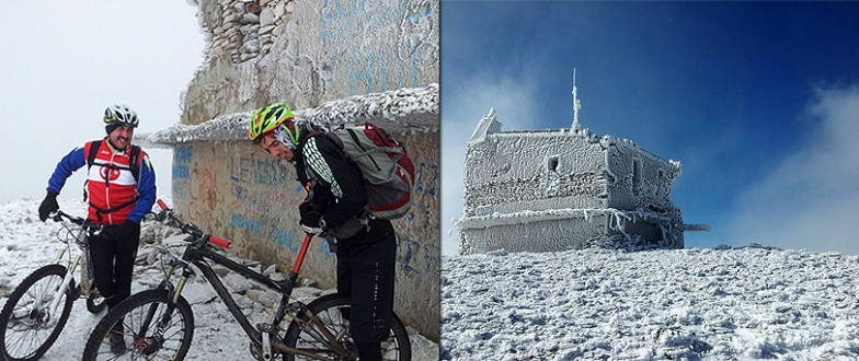 Uludağ`da ani bastıran kar şaşırttı