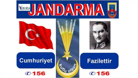 Jandarmadan Cumhuriyet Bayramına özel afiş