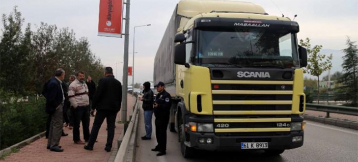 Bursa`da patlayıcı yüklü kamyon alarmı