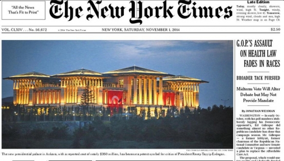 Cumhurbaşkanlığı NYT manşetinde New York Times Gazetesi, Atatürk Orman Çiftliği arazisi üzekrinde yapılan