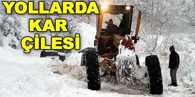 Bursa’da kar, 145 mahalle yolunu kapattı