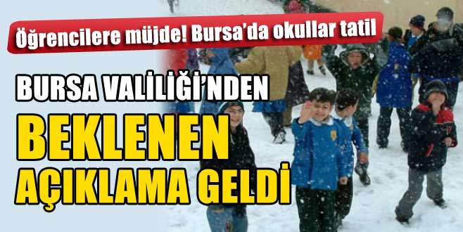 Bursa’da okullara kar tatili