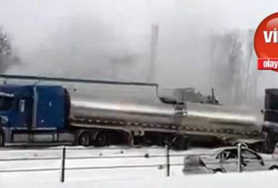 200 araç birbirine girdi!