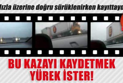 Kontrolü kaybeden TIR, bariyerlere çarparak durabildi