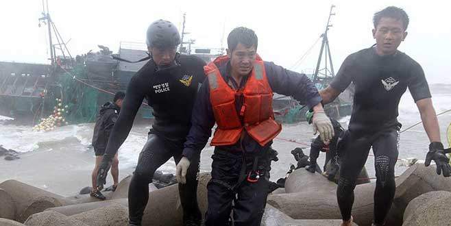 Güney Kore açıklarında gemi kazası