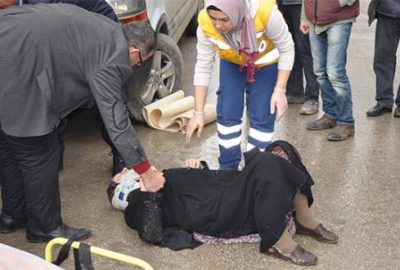 Kazada yaralanan eşini işte böyle teselli etti