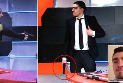 Sahte silahla televizyon baskını