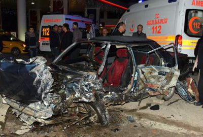 Gümüşhane’de bu gece yarısı meydana gelen trafik kazasında hatalı sollama
