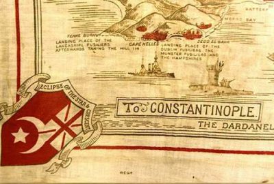 İngiltere'nin, İstanbul'da göndere çekilmesi planlanan sömürge bayrağının da resmedildiği hatıra