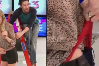 Canlı yayında iç çamaşırını yırttı!