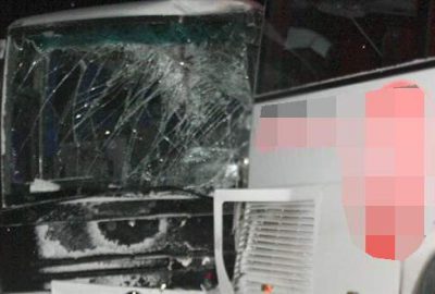Ankara'daki kongreye giden MHP'lileri taşıyan bir yolcu otobüsü, kaza yapan