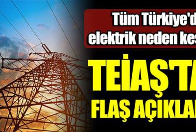 Elektrik İletim Anonim Şirketi (TEİAŞ) Türkiye'de hayatı bir anda felç