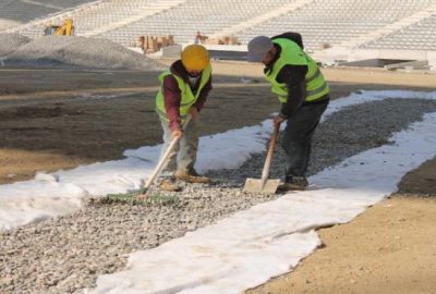 Timsah Arena’nın dranajı için kepçe vuruldu