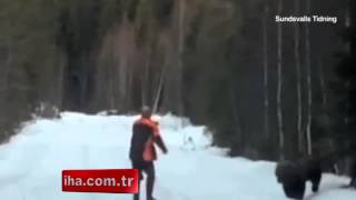 Avcı ayıyı korkuttu!