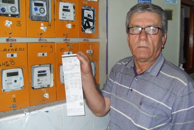Çanakkale’de, Bağkur emeklisi 58 yaşındaki Hüseyin Karakaş dün gelen elektrik