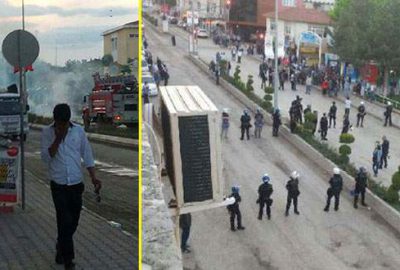 Seçim bürosu açılışında gazlı müdahale