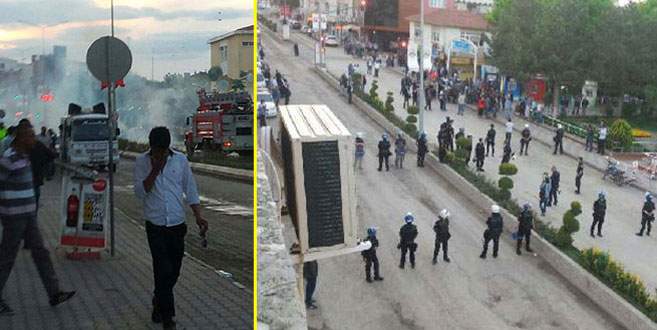 Seçim bürosu açılışında gazlı müdahale