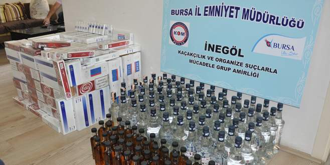 Bursa’da kaçak içki ve sigara operasyonu