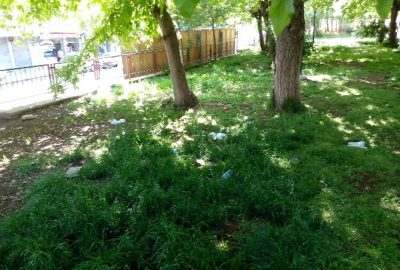 Cami Bahçesindeki Çöplere Vatandaşlardan Tepki