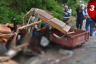 Feci kaza! Tankerle traktör çarpıştı