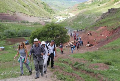 Tunceli’de düzenlenen geziye katılan 150 kişilik grup, zorlu bir parkurun