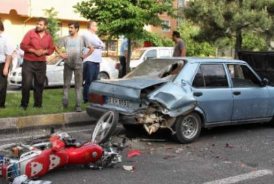 Motosiklet sürücüsünün korkunç sonu!