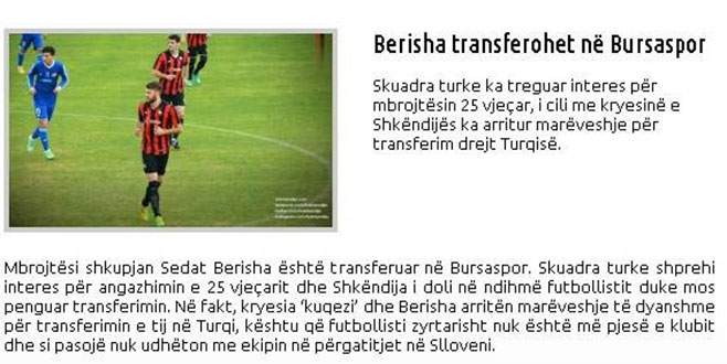 Bursaspor Berisha’yla anlaşma yolunda