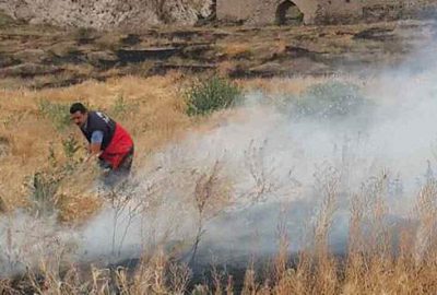 Van Kalesi duman altında kaldı