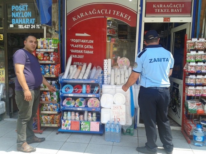 Malkara Çarşı Esnafından Kaldırım İşgali Bedeli Alınacak