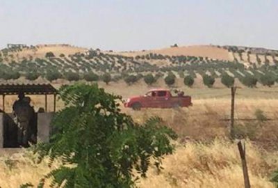 Gaziantep'in Karkamış İlçesi'nin karşısında bulunan Cerablus'un Suriye tarafına, kontrolü sağlayan