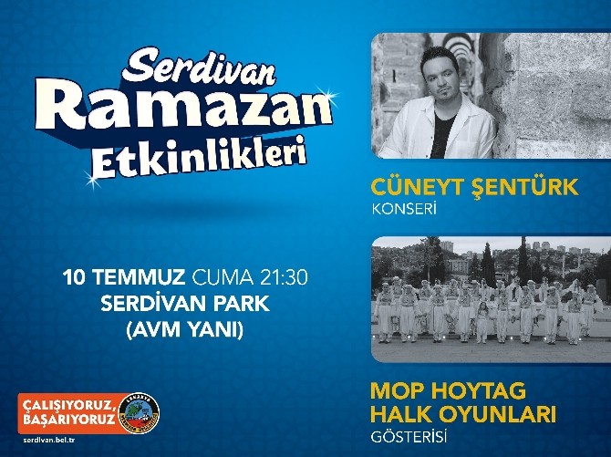 Serdivan Belediyesi Ramazan etkinliklerinde Cuma akşamı Rumeli şarkıları ve halkoyunları