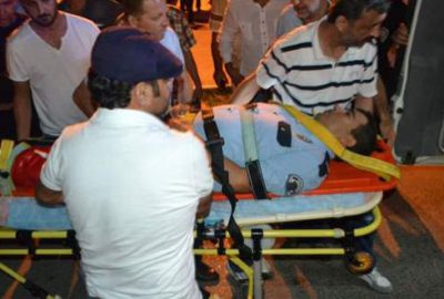 Hatay'ın Antakya ilçesinde polis uygulama noktasından kaçan motosiklet sürücüsü kendisini