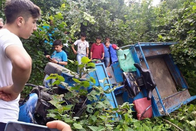 Ordu’nun Kumru ilçesinde ’patpat’ olarak adlandırılan tarım aracının devrildiği kazada