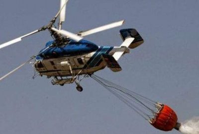 Yangın söndürme helikopteri göle düştü
