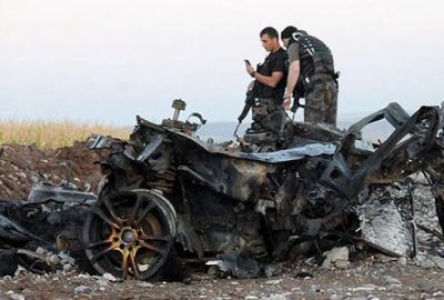 Bomba yüklü patlatılan araçtan cephanelik çıktı