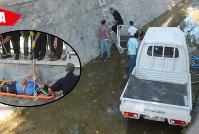 Kamyonet dereye uçtu: 1 yaralı