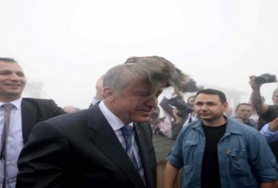 Cumhurbaşkanı Erdoğan’ın başına keklik kondu
