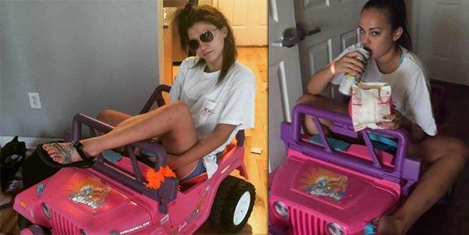 Polise inat okula akülü arabayla gidiyor Polise inat okula akülü arabayla gidiyor