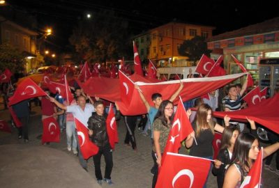 Hisarcık’ta ’Teröre Lanet, Şehitlere Saygı’ Yürüyüşü
