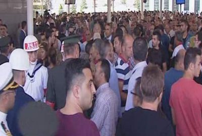 Şehit cenazesinde gerginlik