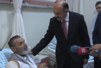 Müezzinoğlu yaralı hacıları ziyaret etti