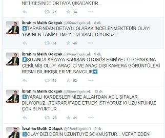 Ankara Büyükşehir Belediye Başkanı Gökçek’ten, EGO Otobüsünün Karıştığı Kazayla İlgili Açıklama