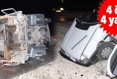 Feci kaza! Otomobille çöp kamyonu çarpıştı