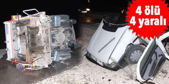 Feci kaza! Otomobille çöp kamyonu çarpıştı