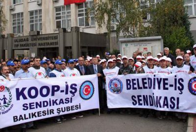 Taşeron işçilerden hak eylemi