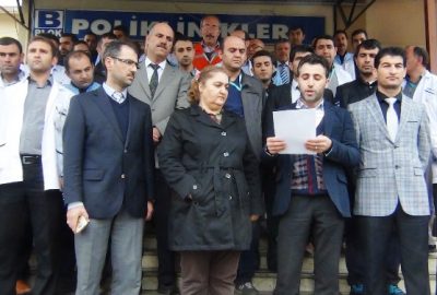 Erciş Devlet Hastanesi Çalışanları Terörü Lanetledi