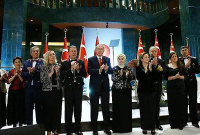 Cumhurbaşkanı Erdoğan, Cumhurbaşkanlığı Külliyesi’nde resepsiyon verdi