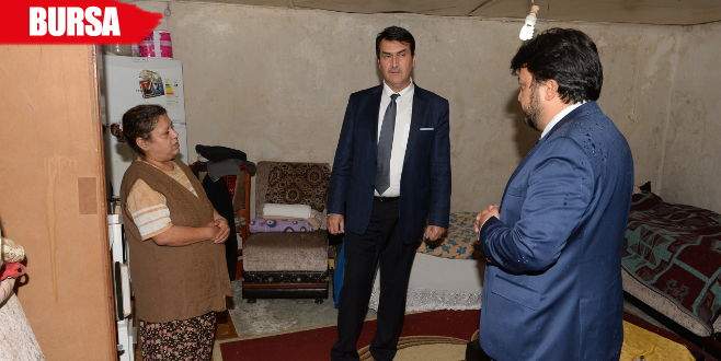 Evi harabe olan aileye belediyeden yardım eli