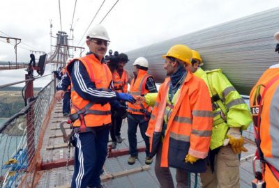 Bakan Bilgin 3. köprü inşaatında incelemelerde bulundu