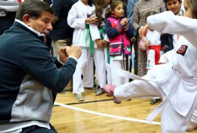 Davutoğlu, tekvando antrenmanda